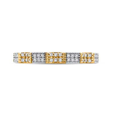 Round Diamond Eternity Wedding Band in 14K Two Tone Gold