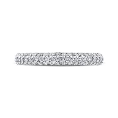 Round Diamond Half-Eternity Wedding Band in 14K White Gold