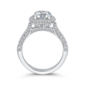 Round Diamond Double Halo Engagement Ring in 14K White Gold (Semi-Mount)