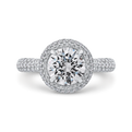 Round Diamond Double Halo Engagement Ring in 14K White Gold (Semi-Mount)