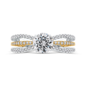 Split Shank Round Diamond Engagement Ring in 14K Two Tone Gold (Semi-Mount)