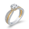 Split Shank Round Diamond Engagement Ring in 14K Two Tone Gold (Semi-Mount)