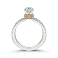 Split Shank Round Diamond Engagement Ring in 14K Two Tone Gold (Semi-Mount)