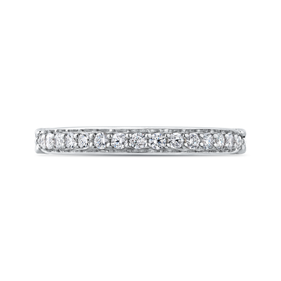 Round Diamond Half-Eternity Wedding Band in 14K White Gold