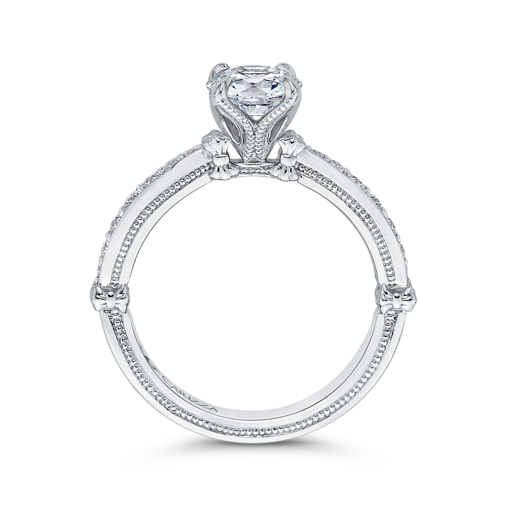 Round Diamond Engagement Ring in 14K White Gold (Semi-Mount)