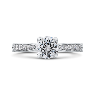 Round Diamond Engagement Ring in 14K White Gold (Semi-Mount)