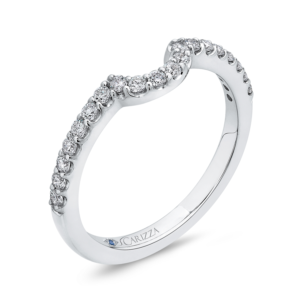 Round Diamond Half-Eternity Wedding Band in 14K White Gold