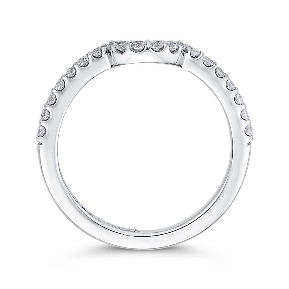 Round Diamond Half-Eternity Wedding Band in 14K White Gold