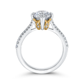 Round Diamond Floral Engagement Ring in 14K Two Tone Gold (Semi-Mount)