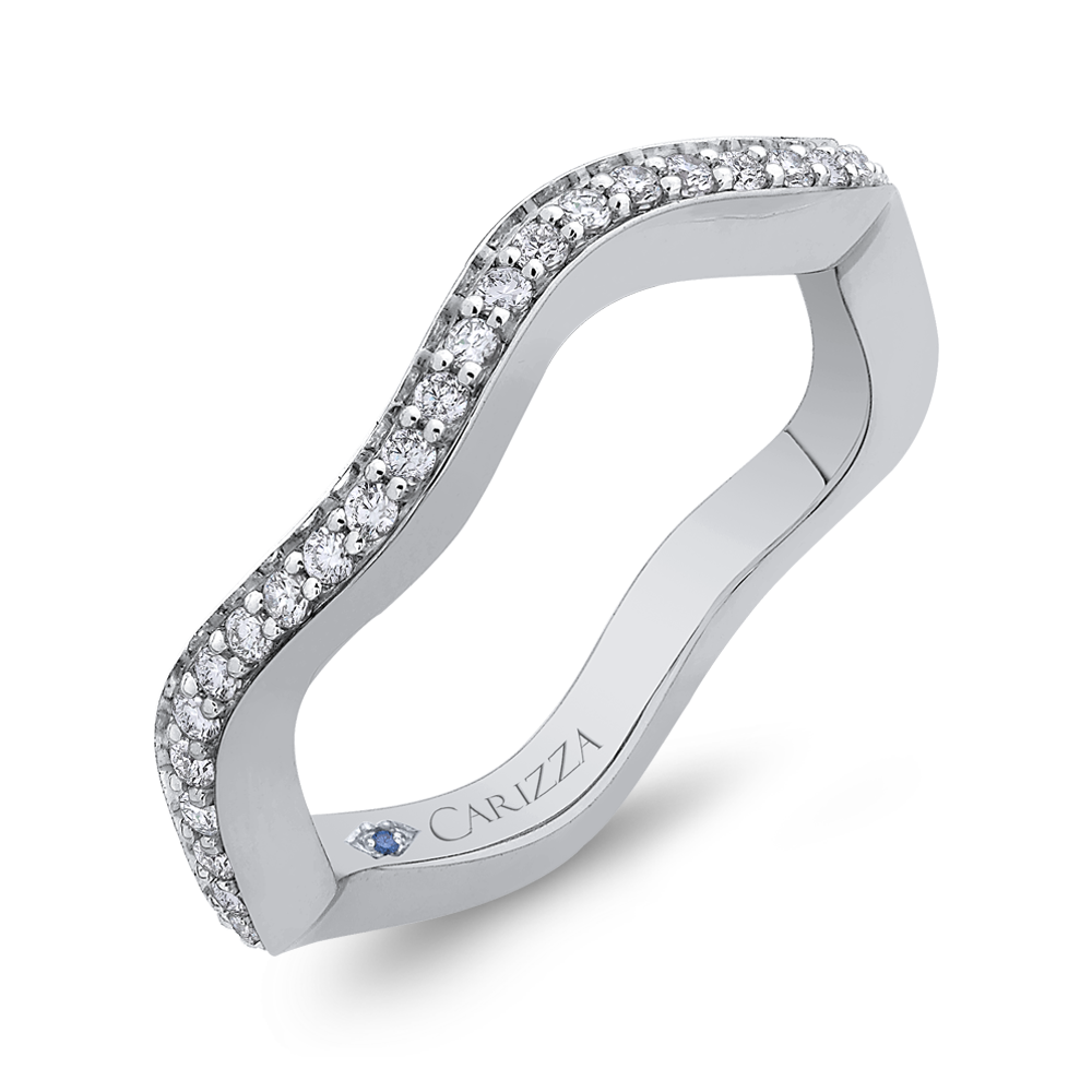 Round Diamond Wedding Band in 14K White Gold