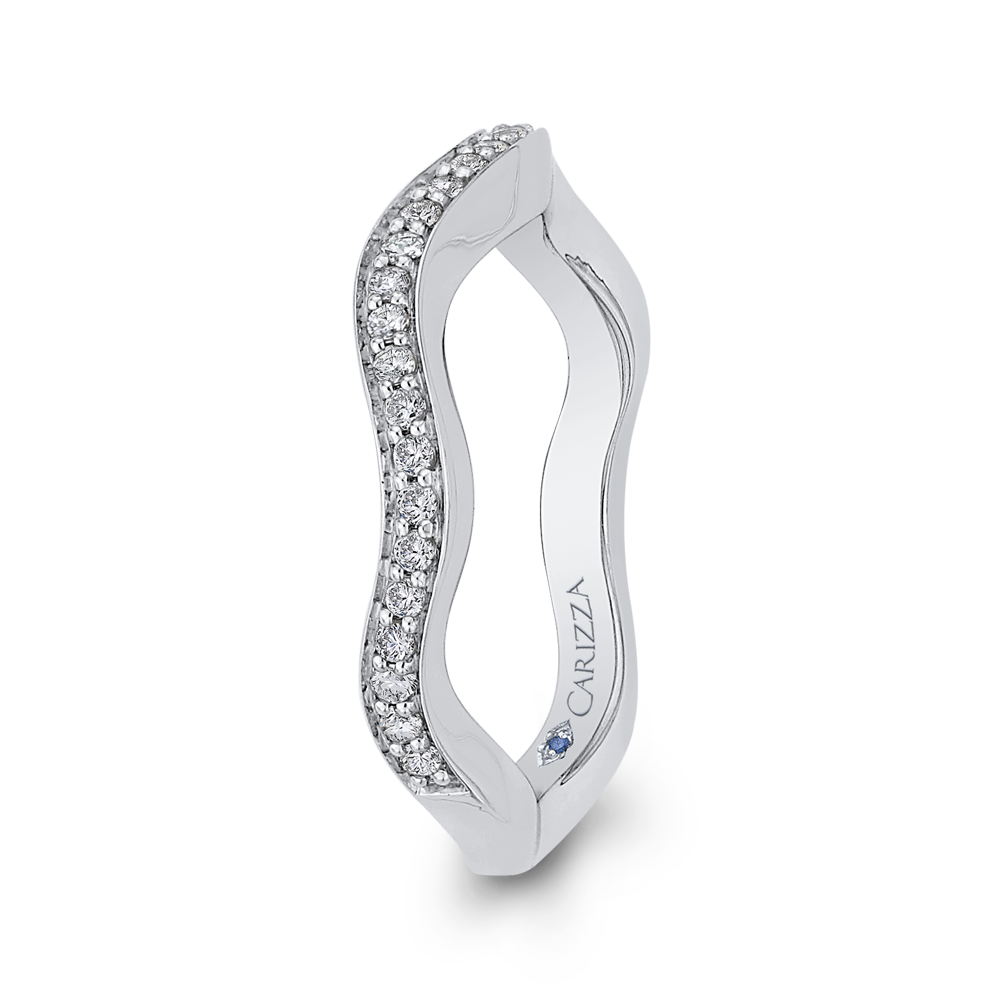 Round Diamond Wedding Band in 14K White Gold