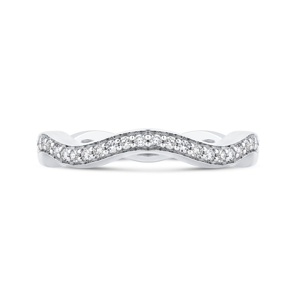 Round Diamond Wedding Band in 14K White Gold