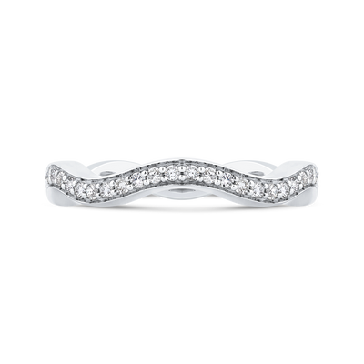 Round Diamond Wedding Band in 14K White Gold