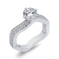 Round Diamond Engagement Ring in 14K White Gold (Semi-Mount)