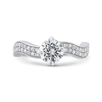 Round Diamond Engagement Ring in 14K White Gold (Semi-Mount)