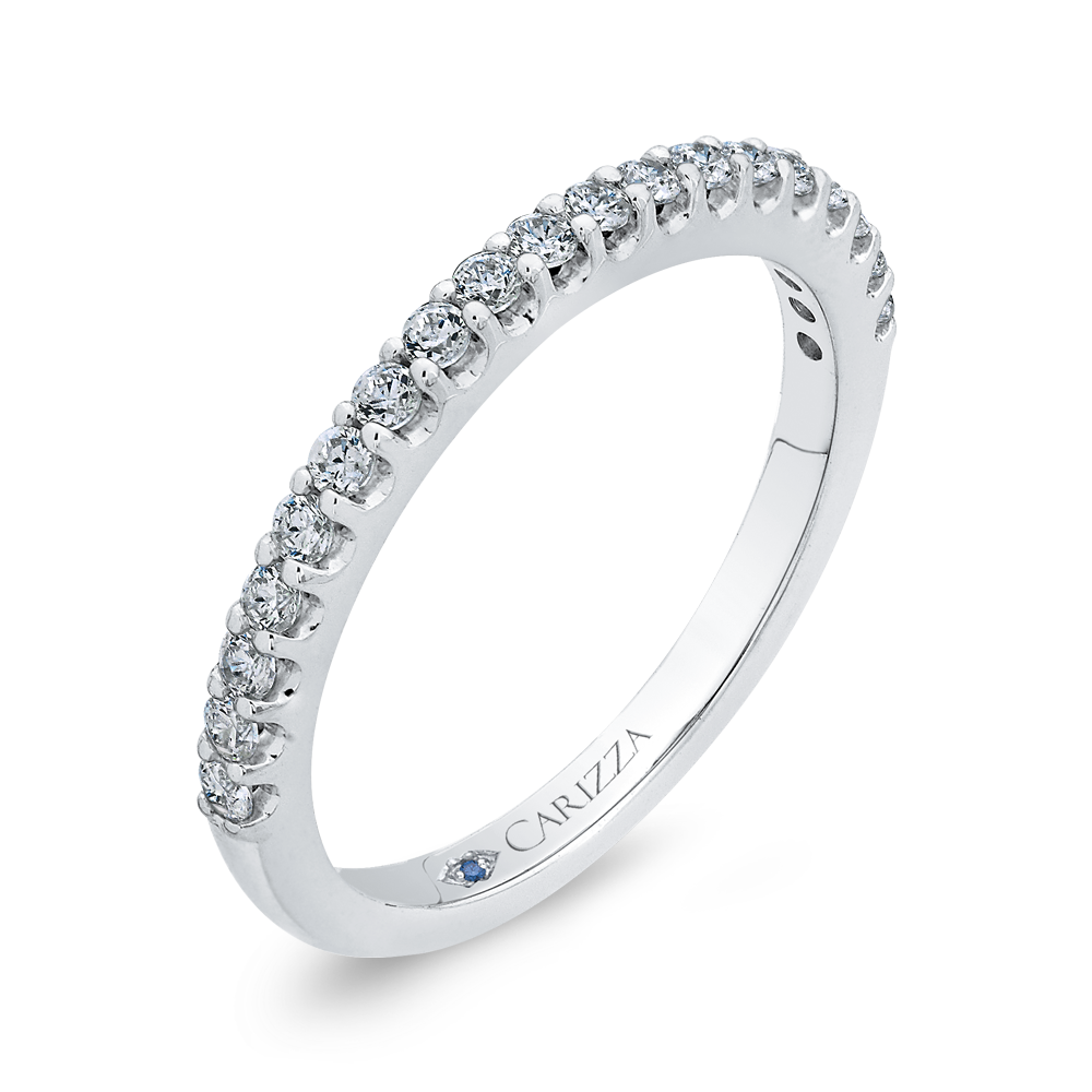 Round Diamond Wedding Band in 14K White Gold