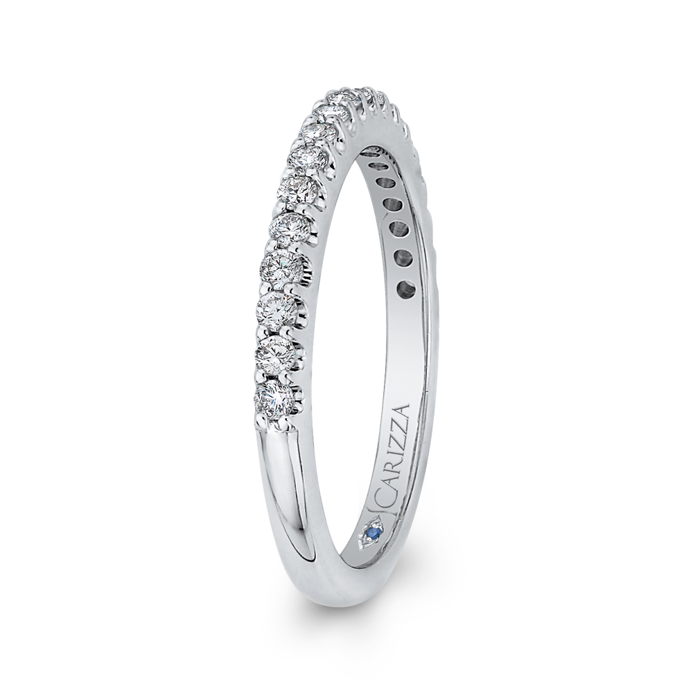 Round Diamond Wedding Band in 14K White Gold