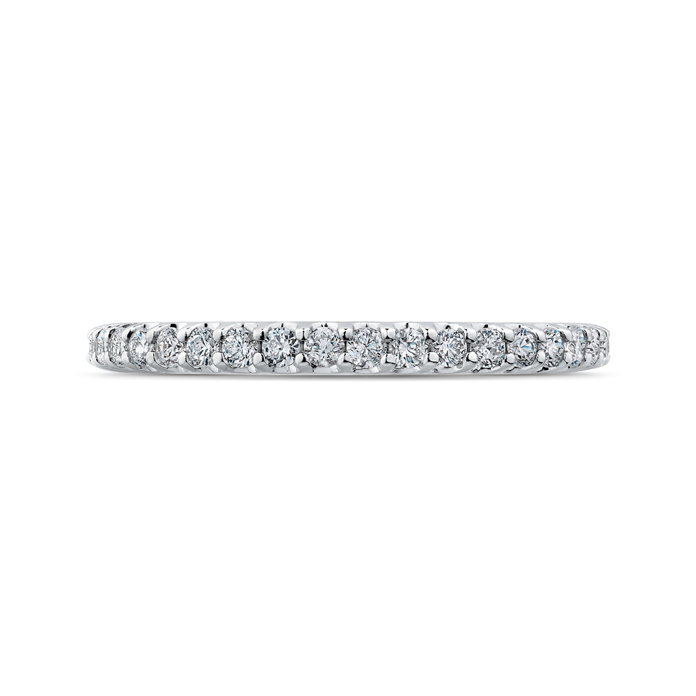 Round Diamond Wedding Band in 14K White Gold