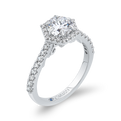 Round Diamond Halo Engagement Ring in 14K White Gold (Semi-Mount)