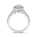 Round Diamond Halo Engagement Ring in 14K White Gold (Semi-Mount)