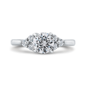 Round Diamond Classic Engagement Ring in 14K White Gold (Semi-Mount)