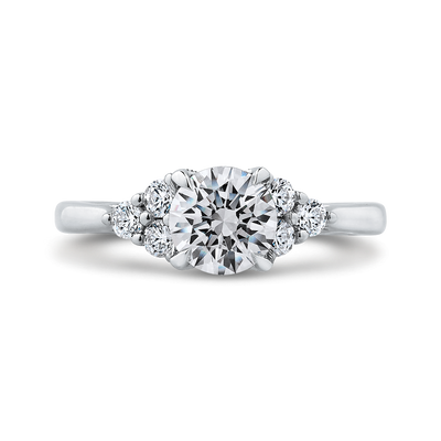 Round Diamond Classic Engagement Ring in 14K White Gold (Semi-Mount)