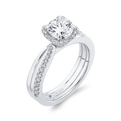 Round Diamond Floral Engagement Ring in 14K White Gold (Semi-Mount)