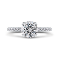 Round Diamond Classic Engagement Ring in 14K White Gold (Semi-Mount)