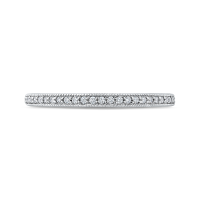 Round Diamond Half-Eternity Wedding Band in 14K White Gold