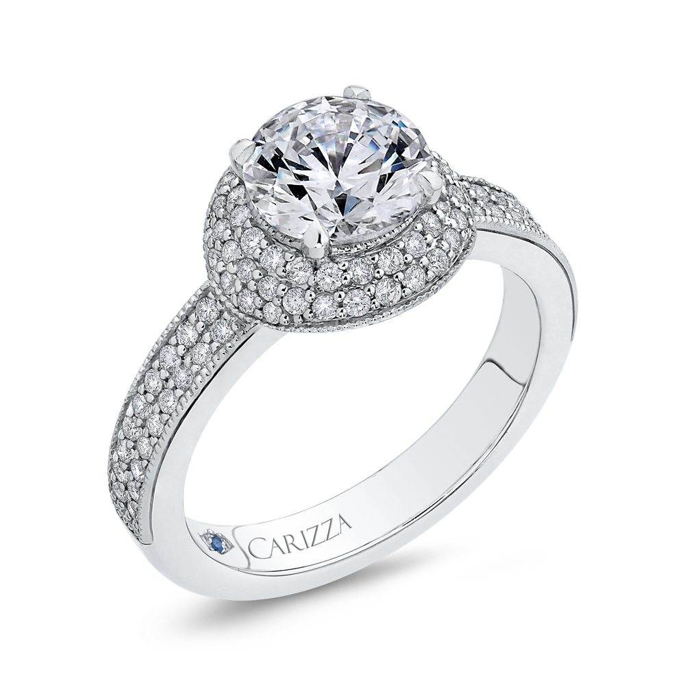 Diamond Engagement Ring in 14K White Gold (Semi-Mount)