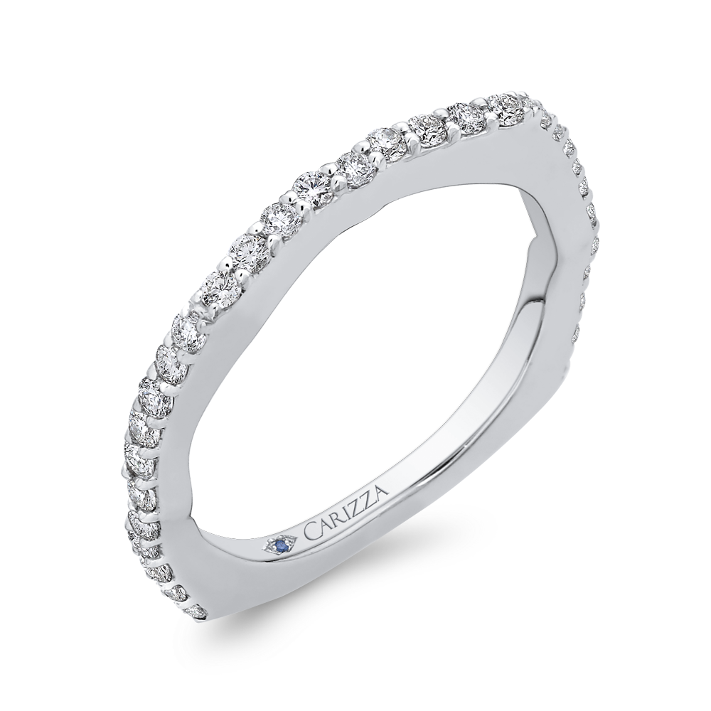 Round Diamond Wedding Band in 14K White Gold