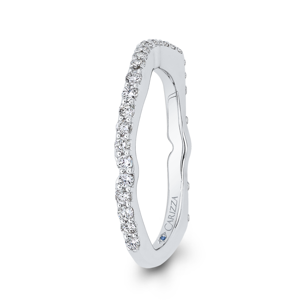 Round Diamond Wedding Band in 14K White Gold