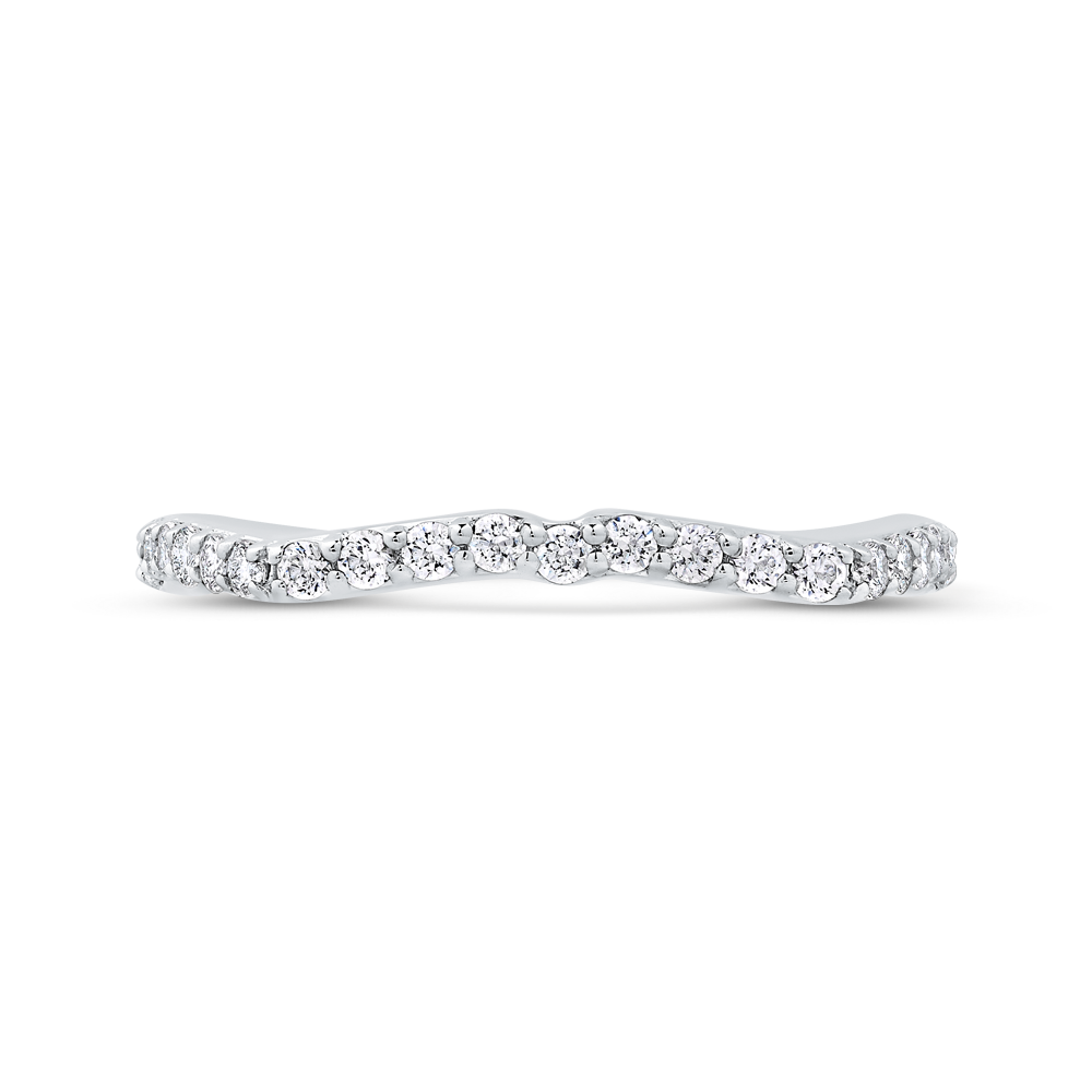 Round Diamond Wedding Band in 14K White Gold