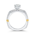 Euro Shank Round Diamond Engagement Ring in 14K Two Tone Gold (Semi-Mount)