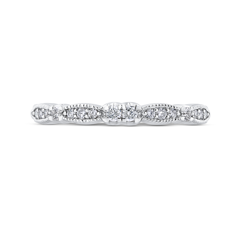 Round Diamond Wedding Band in 14K White Gold