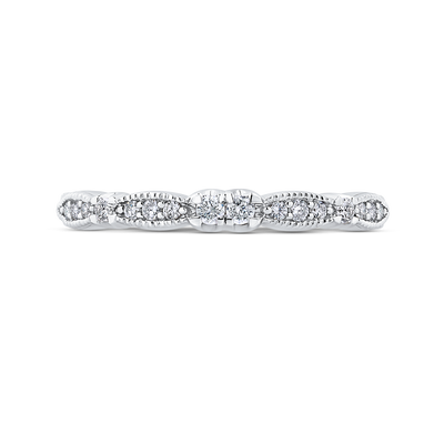 Round Diamond Wedding Band in 14K White Gold