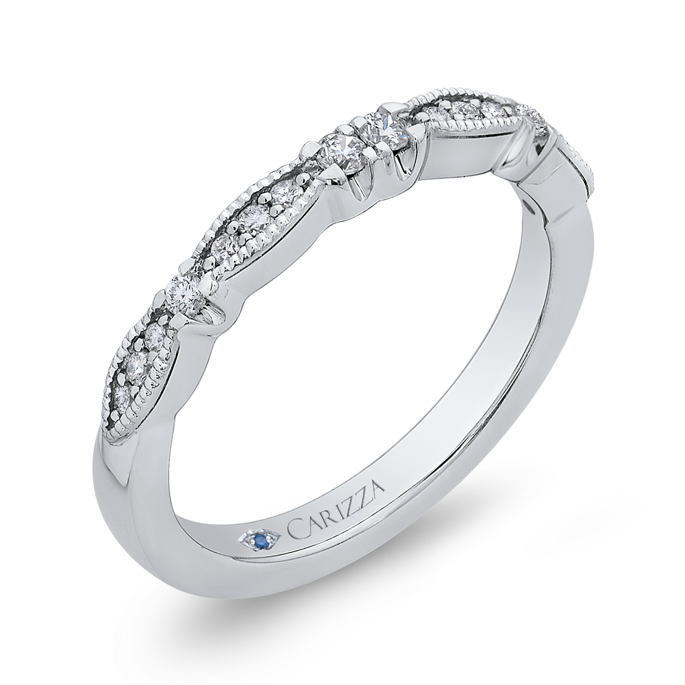 Round Diamond Wedding Band in 14K White Gold