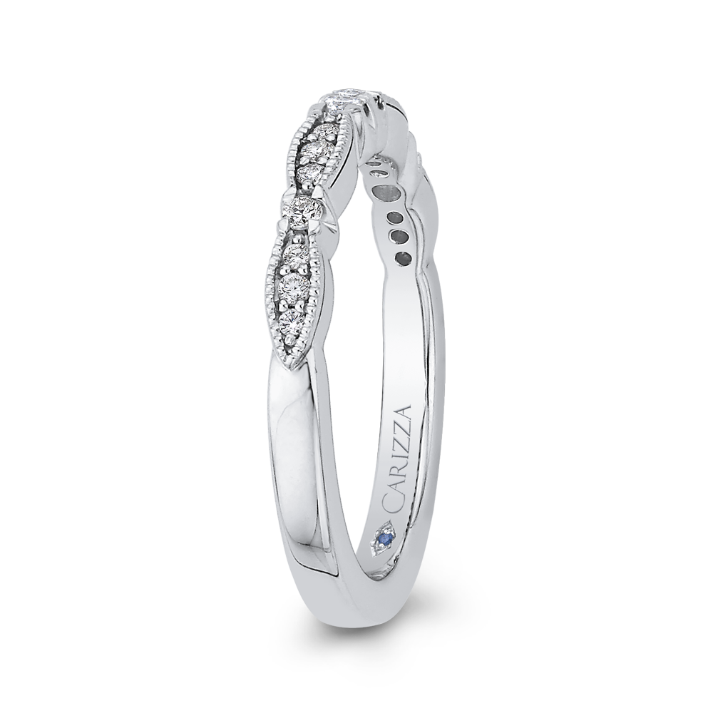 Round Diamond Wedding Band in 14K White Gold