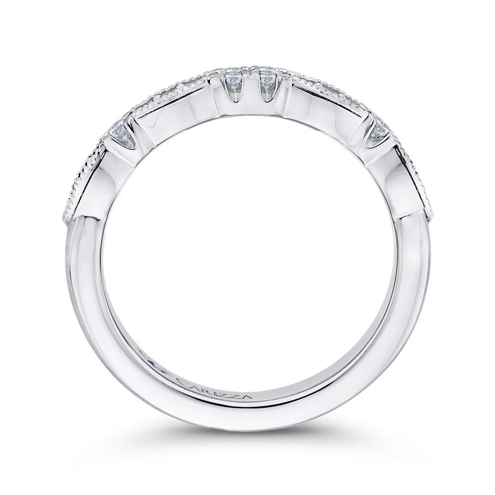 Round Diamond Wedding Band in 14K White Gold