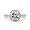 Round Diamond Halo Engagement Ring in 14K White Gold (Semi-Mount)