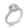 Round Diamond Halo Engagement Ring in 14K White Gold (Semi-Mount)