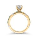 Round Diamond and Green Tsavorite Engagement Ring in 14K Two Tone Gold (Semi-Mount)