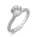 Round Diamond Cathedral Style Engagement Ring in 14K White Gold (Semi-Mount)