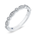 Round Diamond Half-Eternity Wedding Band in 14K White Gold