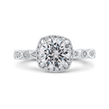 Diamond Halo Engagement Ring in 14K White Gold (Semi-Mount)