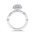 Diamond Halo Engagement Ring in 14K White Gold (Semi-Mount)