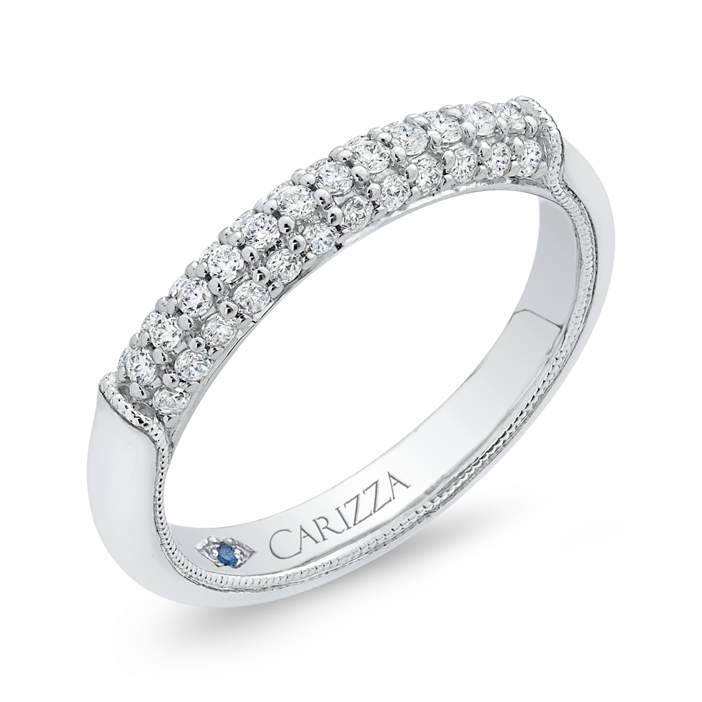 Round Diamond Wedding Band in 14K White Gold