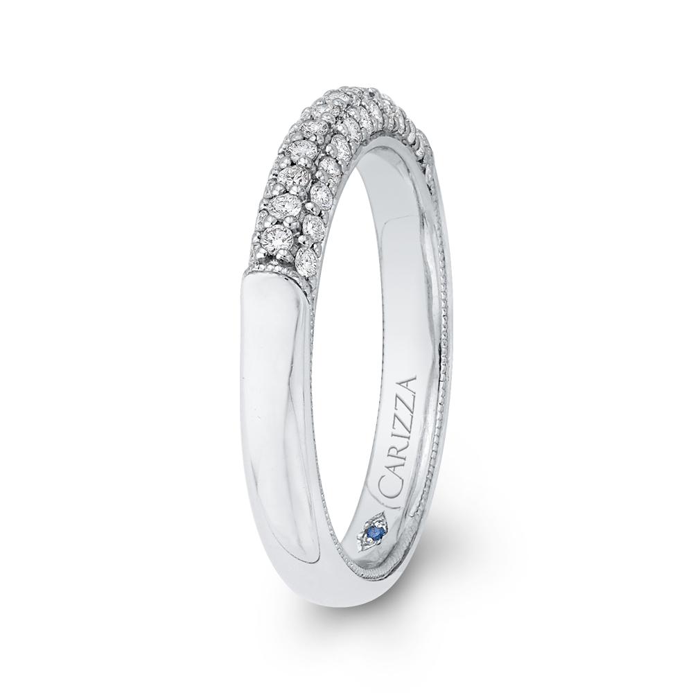 Round Diamond Wedding Band in 14K White Gold