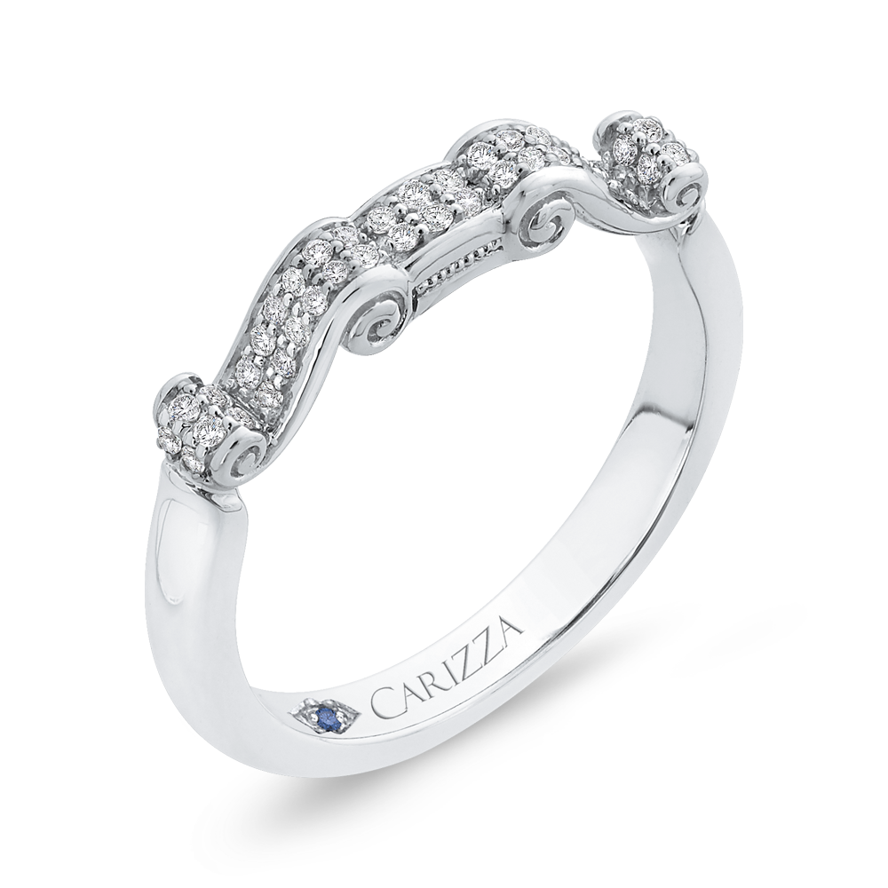 Round Diamond Wedding Band in 14K White Gold