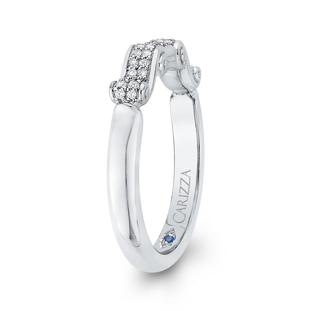 Round Diamond Wedding Band in 14K White Gold